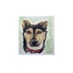 “Mickey” Giclee Print of an Oil Portrait of a Shepard/Husky by Linda Brush -