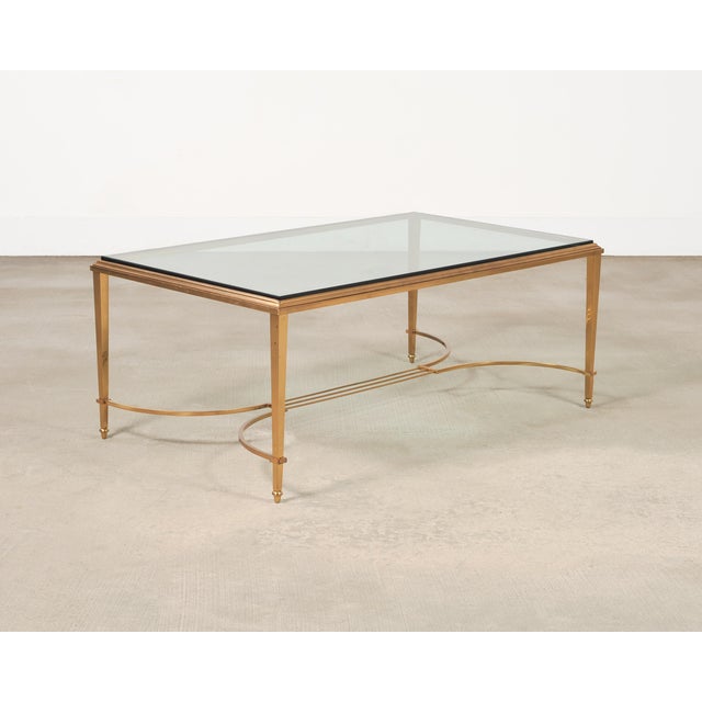 Mid 20th Century Maison Jansen Style Neoclassical Bronze Glass Cocktail Table For Sale - Image 5 of 18