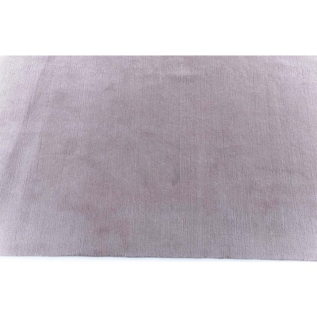 "Lavender" Modern Solid Dark Gray Hand-Knotted Wool Rug by Doris Leslie Blau For Sale In New York - Image 6 of 7