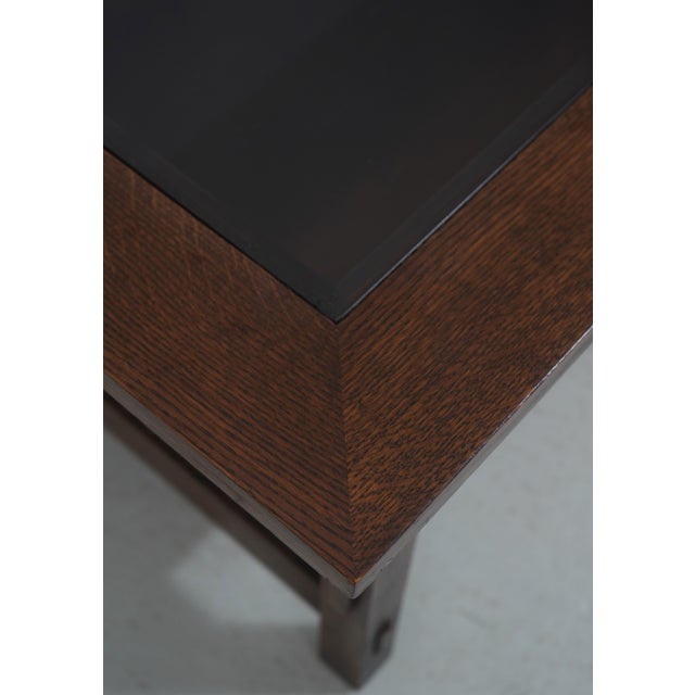 Stickley Mission Oak Glass Top Cocktail Coffee Table For Sale In Philadelphia - Image 6 of 13