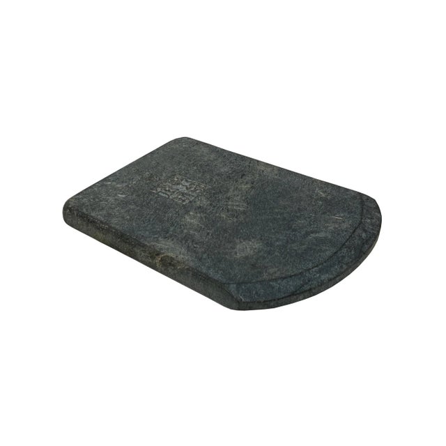 1990s Oriental Stone Ritual Knife Shape Carving Display Plaque Art For Sale - Image 5 of 12