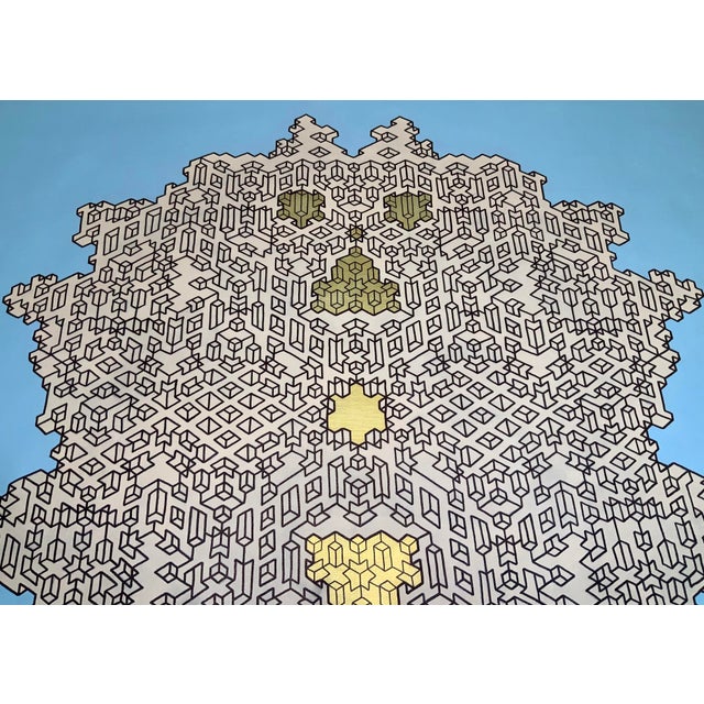 Pareidolia Labyrinth Anthropomorphic Geometry Origami Fractal Face Optical Illusion Canvas Painting For Sale In Reno/Lake Tahoe - Image 6 of 6