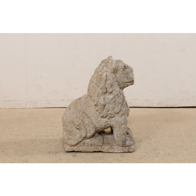 18th Century Hand-Carved Stone Lion For Sale - Image 9 of 12