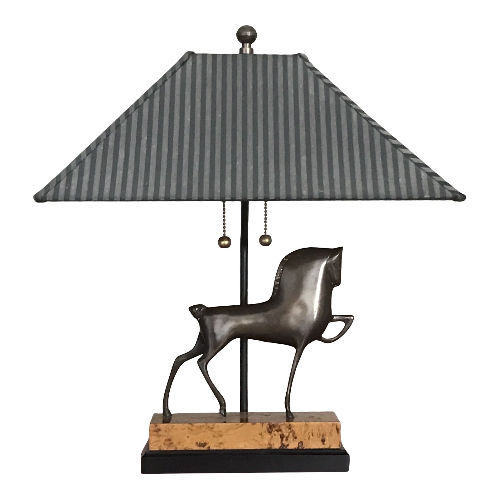 Frederick Cooper Mid Century Bronze Horse Lamp with Shade Chairish