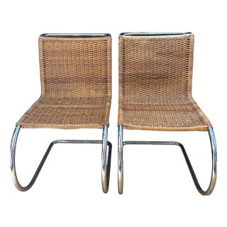 MR10 Rattan Cantilever Chairs, Set of 2 For Sale