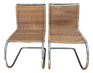 MR10 Rattan Cantilever Chairs, Set of 2