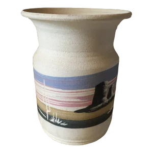 Vintage Timpanogos Pottery Milk Can Vase by Olin Powers Timp Pottery Heber City, Utah