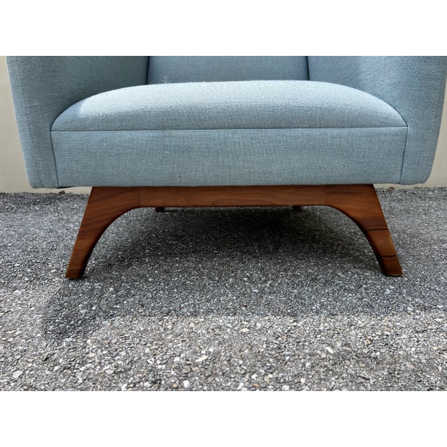 1990s Modern Cube Lounge Chairs With Walnut Base For Sale - Image 5 of 14