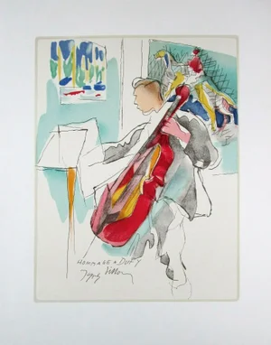 1965 Jacques Villon Homage to Dufy Lithograph 3 Composition