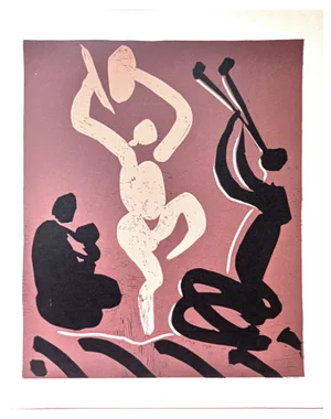 Pablo Picasso, The Dancers, Original Linocut, 1962