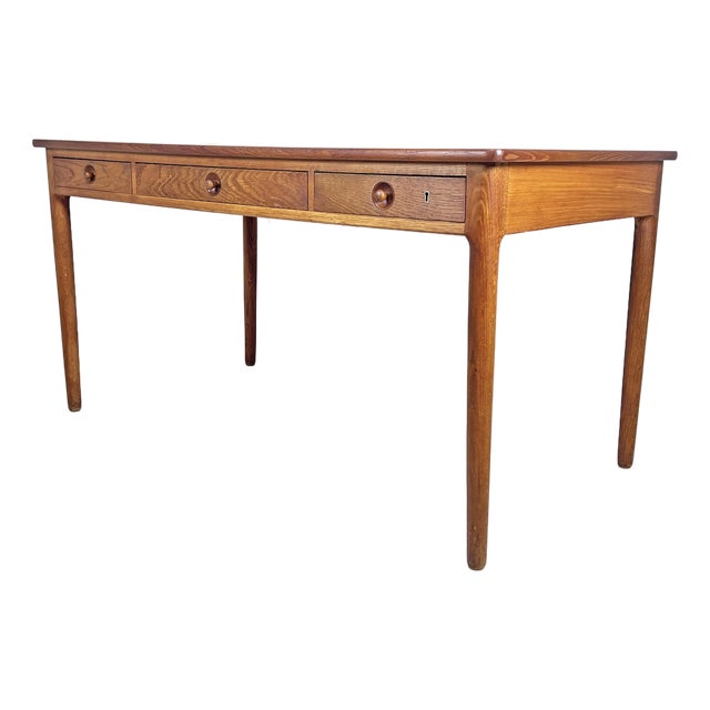 C. 1950s Hans Wegner for Andreas Tuck Danish Desk in Teak and Oak For Sale