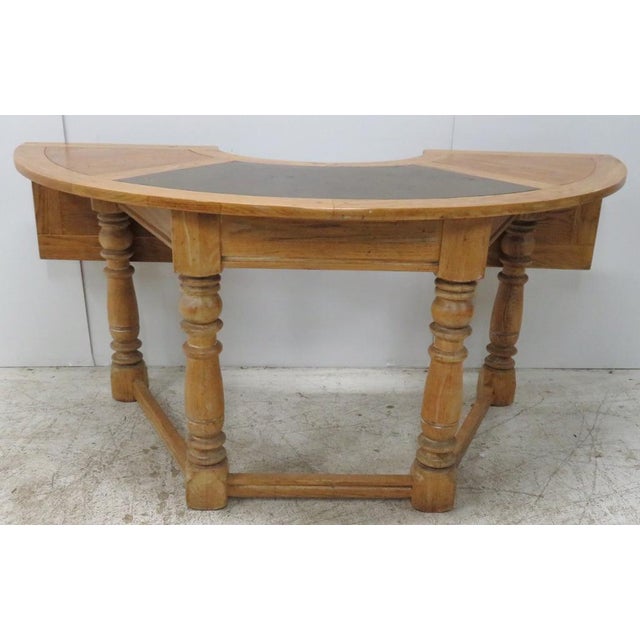 Distressed Country Oak Half Round Desk Chairish