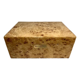 Cuervo Y Sobrinos Swiss-Made Polished Maple Wood Watch & Cigar Presentation Box For Sale