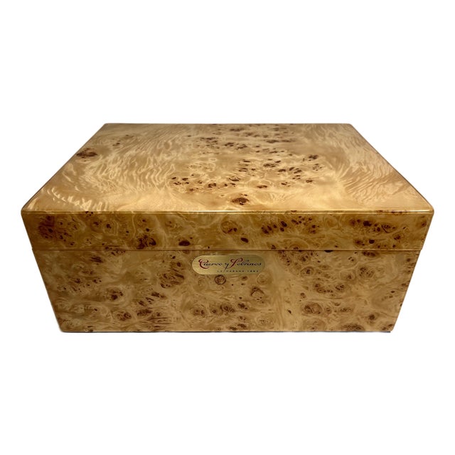 Cuervo Y Sobrinos Swiss-Made Polished Maple Wood Watch & Cigar Presentation Box For Sale