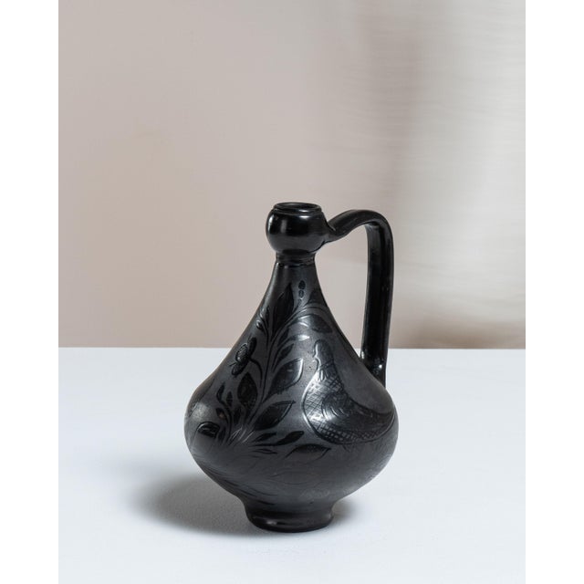 Mid 20th Century Hungary Black Ceramic Jar For Sale In Greensboro - Image 6 of 15