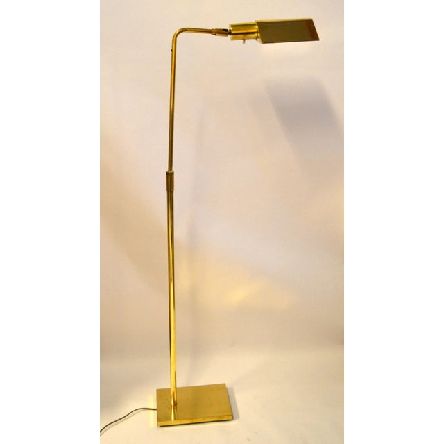 Metal 1970s Mid-Century Modern Original Koch & Lowy Pharmacy Lamp Brass Steel Floor Lamp For Sale - Image 7 of 17