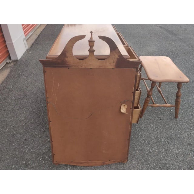 Early 20th Century Solid Maple Colonial Vantiy Dresser – Chippendale Style For Sale - Image 11 of 12