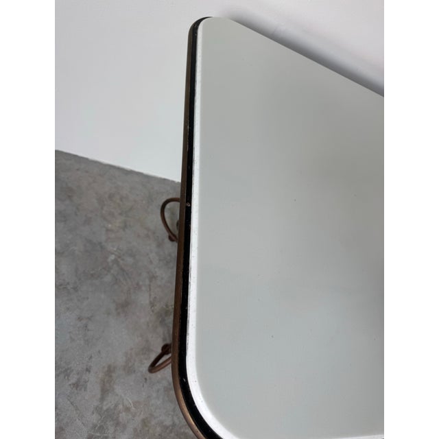 Metal 1960’s French Hollywood Regency Metal & Brass Indoor/Outdoor Dining Table With White Composite Stone Top For Sale - Image 7 of 12