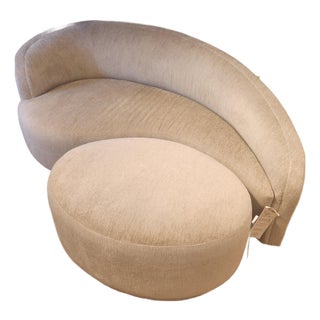 Paisley Chaise and Ottoman - Set Only For Sale