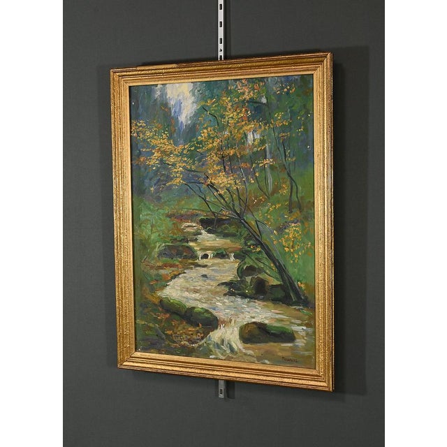 A. Markowicz, Stream in Forest, Early 20th Century, Oil on Canvas For Sale - Image 3 of 14
