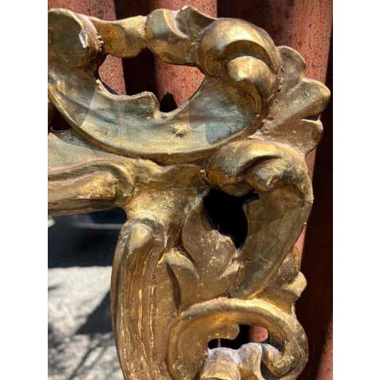 Spanish Rococo Revival Gilt and Gesso Wall Mirror, Wood Frame, 1940s For Sale - Image 4 of 9