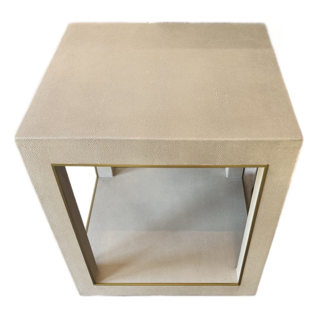 Leather Covered End Tables, Set of 2 For Sale