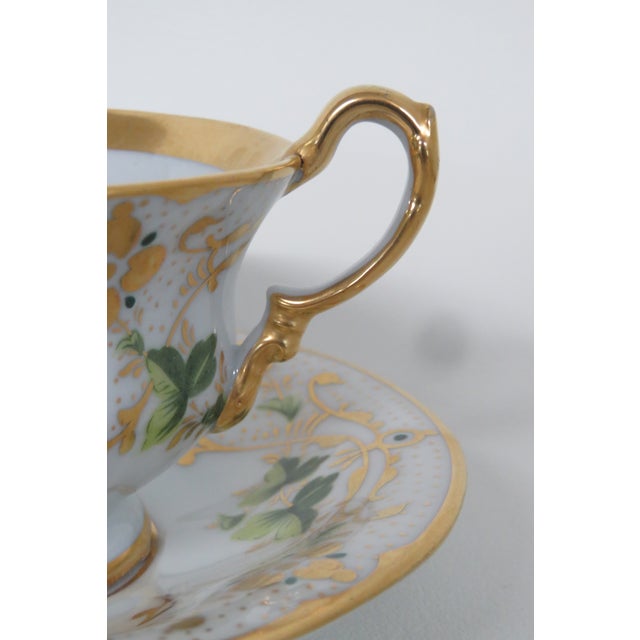 Carl Tielsch C T Germany Bone China Leaf Teacup and Saucer 4511b For Sale - Image 11 of 16