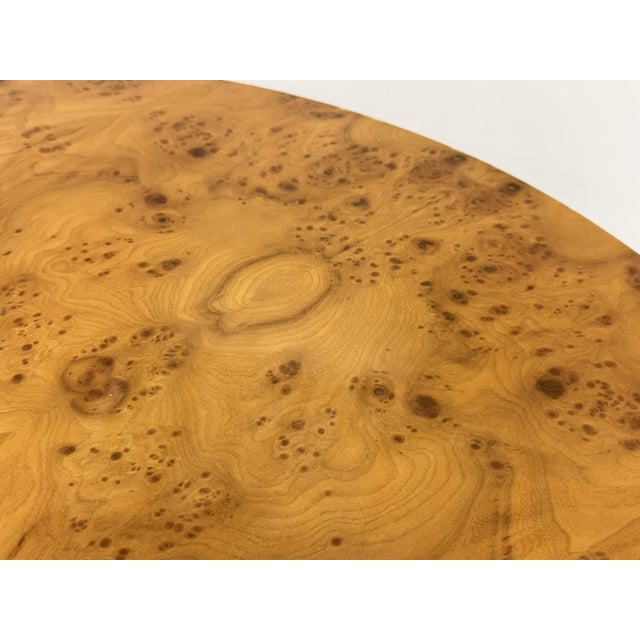 1970s American Modern Round Burl Wood Center Occasional Table For Sale - Image 11 of 16