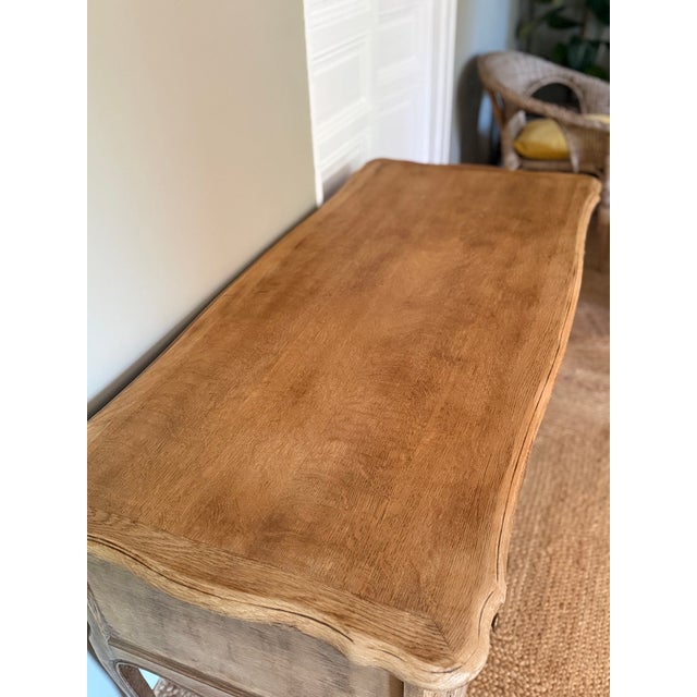 Louis XV Country Chic Oak Ministers Desk, 1970s For Sale - Image 9 of 18