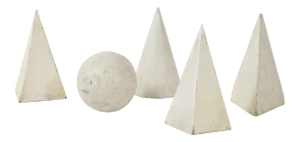 White Painted Wooden Geometric Molds - Set of 5