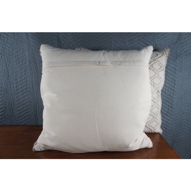 Pair of Pom Pom at Home Phoebe Decor Modern Throw Accent Pillows in Ivory/Taupe For Sale - Image 6 of 12