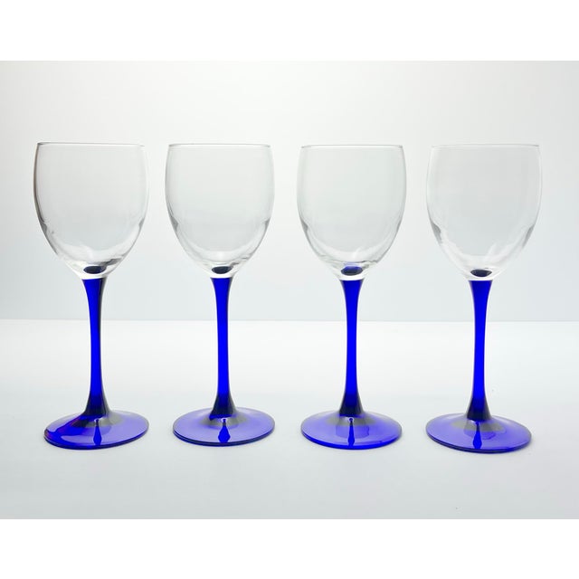 Cristal d’Arques “Neptune” Set of 4 Claret Wine Glasses 7 3/4” 8oz Good condition. No chips, cracks, or fleabites. Height...