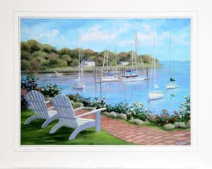 Early 21st Century "Harborside Reflections" Poster by Carol Saxe
