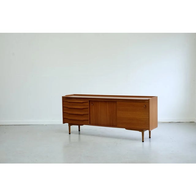 Brown Italian Teak Sideboard, 1960s For Sale - Image 8 of 9