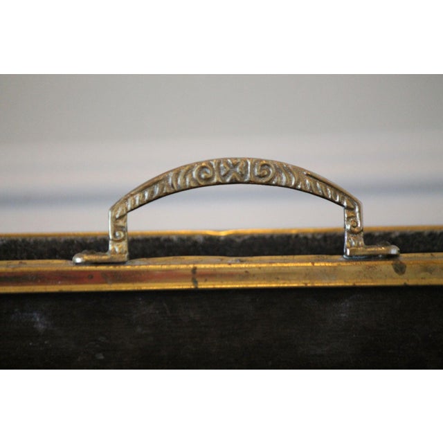Brutalist Vintage Brass and Wood Magazine Rack For Sale - Image 3 of 10