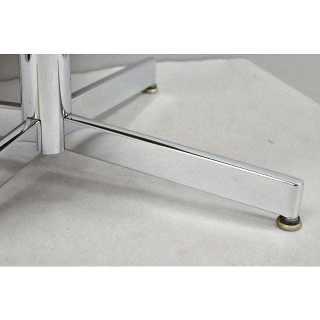 Vintage Selig Mid Century Modern Eames Style Chrome Walnut Footstool Ottoman For Sale - Image 10 of 15