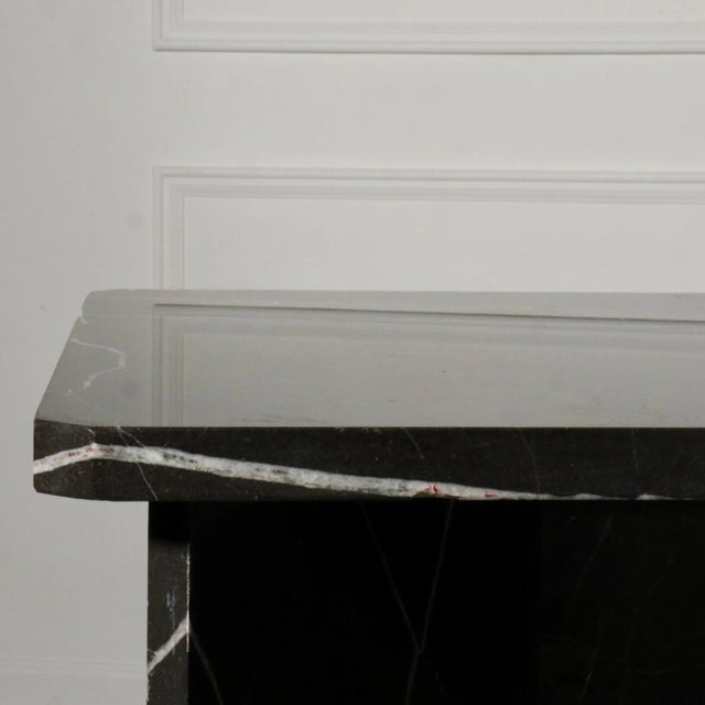 Minimalist X Form Nero Marquina Marble Side Table For Sale - Image 11 of 12