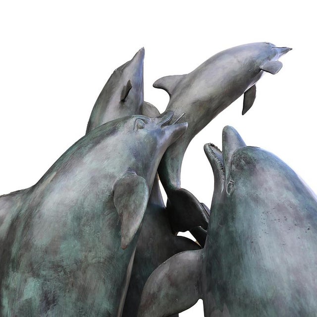 Contemporary Fountain of the Dolphins Sculpture, Bronze For Sale - Image 3 of 6