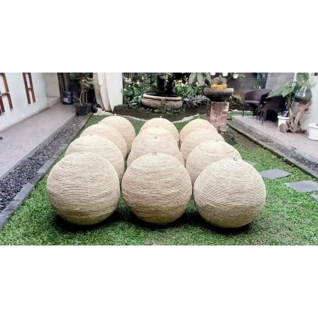 Blond Grass Globe Pendant Light Medium For Sale In Los Angeles - Image 6 of 8