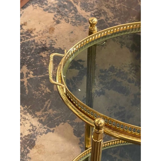 Metal Nice Quality Vintage French Brass Bar Cart For Sale - Image 7 of 8