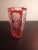1980s 1980s Crystal Clear Germany Red Floral Cut to Clear Crystal Vase For Sale - Image 5 of 6
