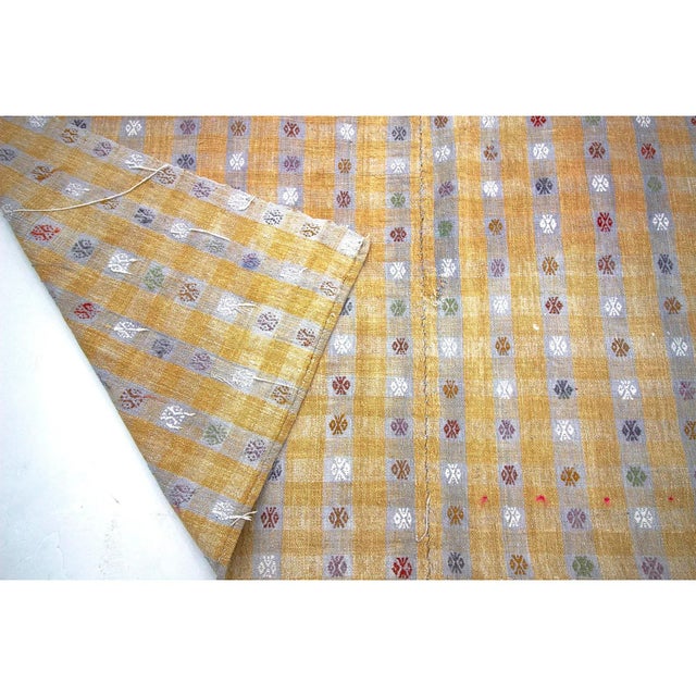 1960s 1960s Vintage Embroider Cotton Adana Kilim Rug- 6′10″ × 10′7″ For Sale - Image 5 of 7