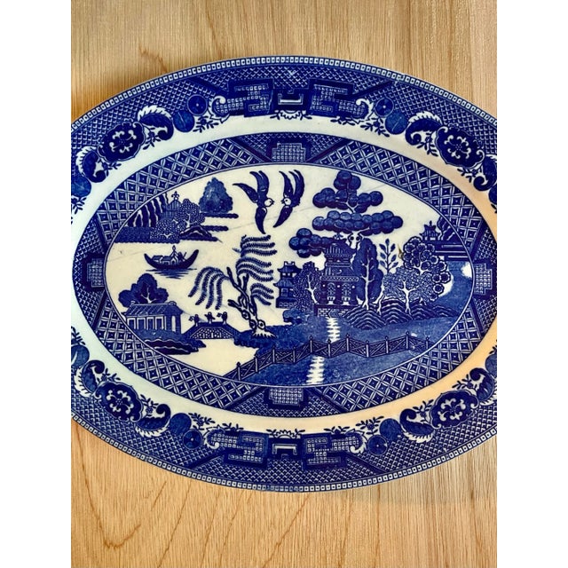 Early 20th Century Blue Willow Serving Platter For Sale - Image 4 of 8