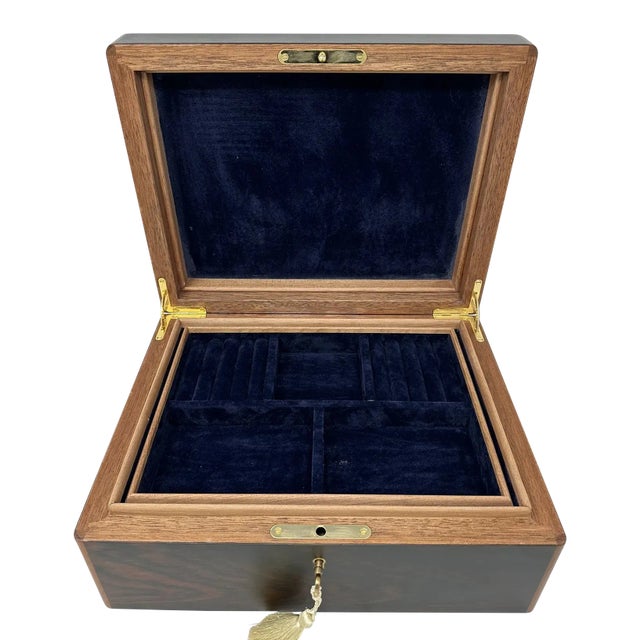 Mahogany Wood Vintage Handmade Jewelry Casket Box Manning of Ireland Irish New For Sale