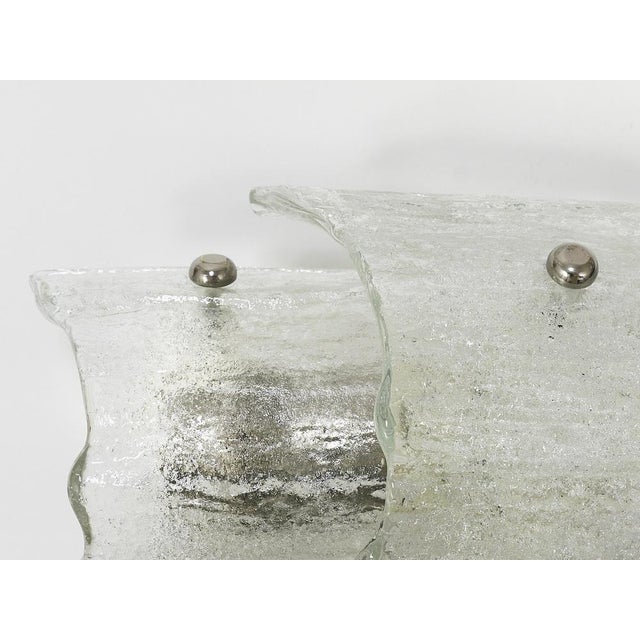 Mid-Century Frosted Ice Glass Sconces by J. T. Kalmar for Kalmar, 1960s For Sale - Image 12 of 18