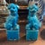 Turquoise A Pair of 1960s Turquoise Glazed Ceramic Chinese Pho Dogs For Sale - Image 8 of 12