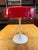 1960s Mod White Tulip Based + Red Glass Lamp by Temde of Switzerland For Sale - Image 4 of 8