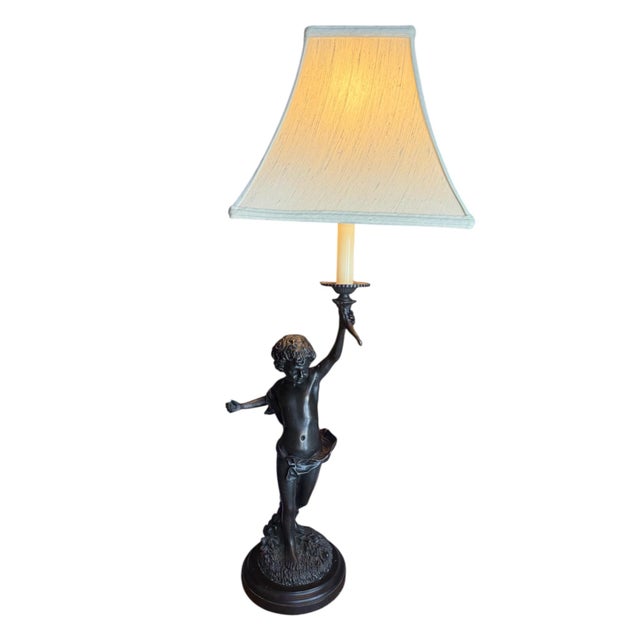 Bronze Table Lamp After Auguste Moreau For Sale - Image 11 of 12