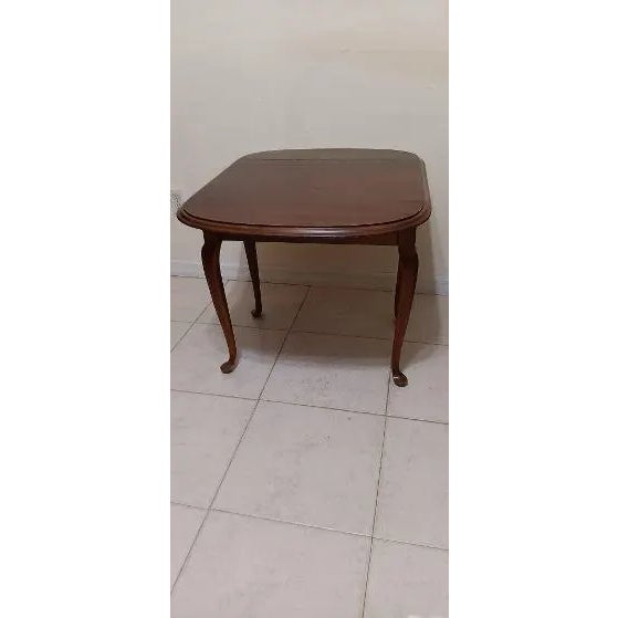 Vintage Wood Queen Anne Drop Leaf Side Table Dark Tone For Sale In Naples, FL - Image 6 of 6