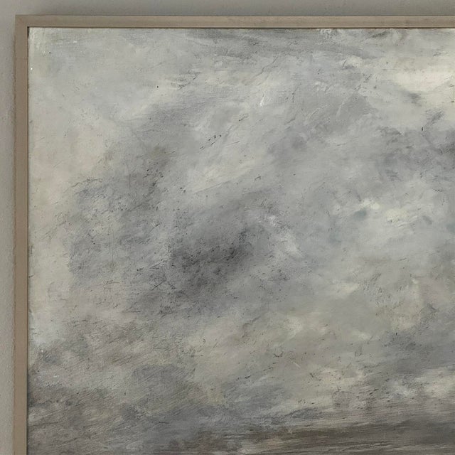 Textile Mid Century Oil on Canvas by Francine Kerckx (1921-?) 'Stormy Seascape With Rocky Coast' For Sale - Image 7 of 17